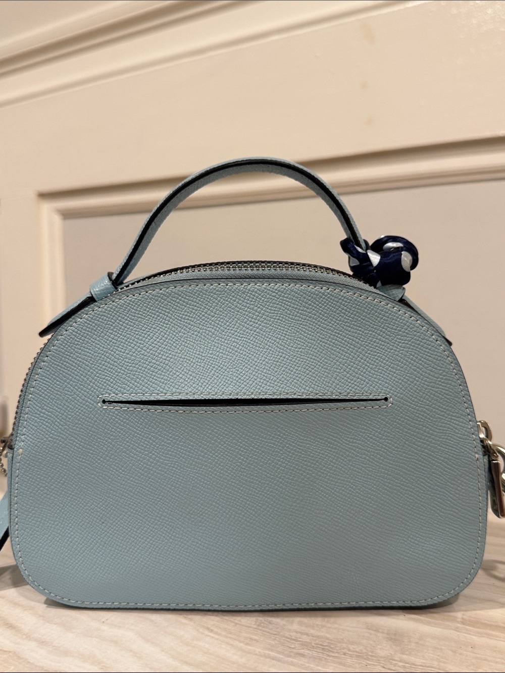 Coach Bag Mini Serena Crossbody Light Blue Leather Satchel - Picture 9 of 17